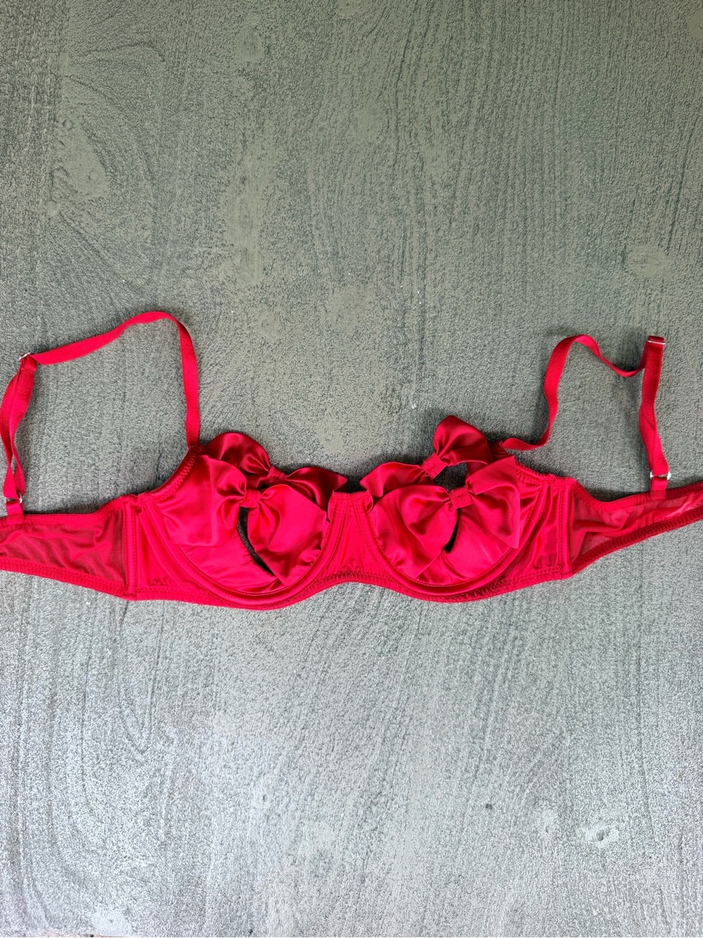 Agent Provocateur Hot Pink Satin Underwire Bra with Bow Accents